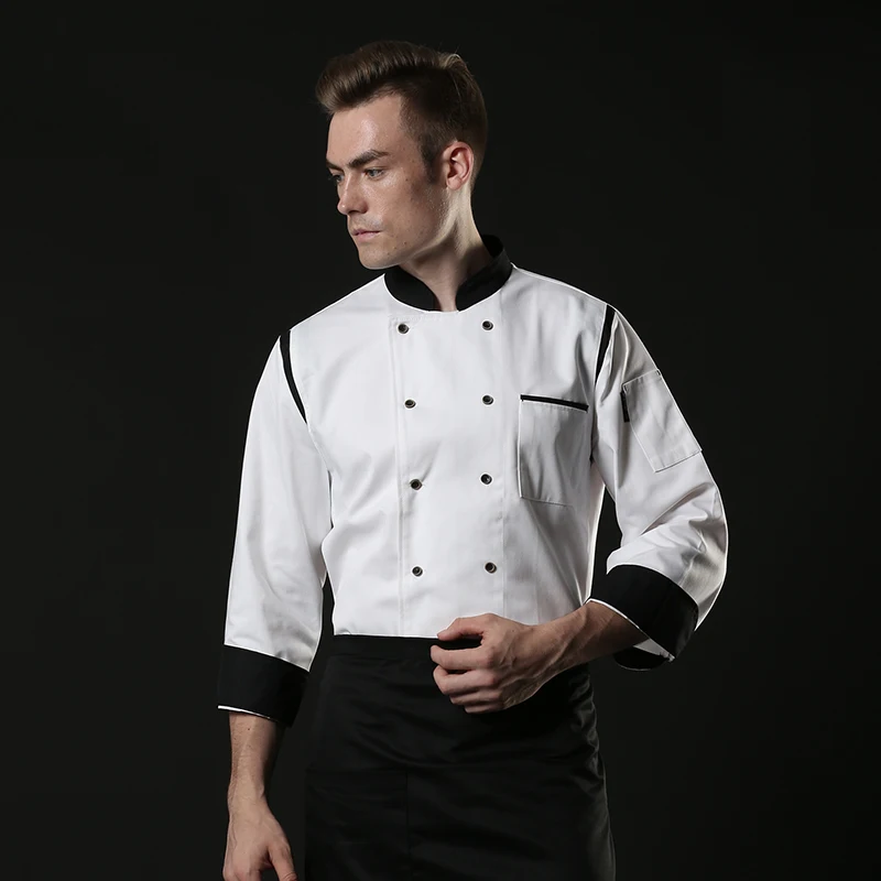 Professionele Chef-Koks Jas Herfst En Winter Ademende Keuken Blouse Werkkleding Chef T-Shirt Uniform Keuken Jassen Werkkleding