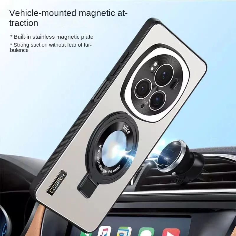 Magsafe Phone Case For Huawei Honor Magic 6 5 4 Pro Magnetic Wireless Charge holder metal Cover Cases