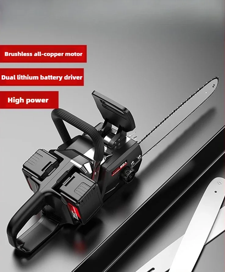 

high power household chainsaw lithium battery tree cutting household small handheld saw firewood logging electricity