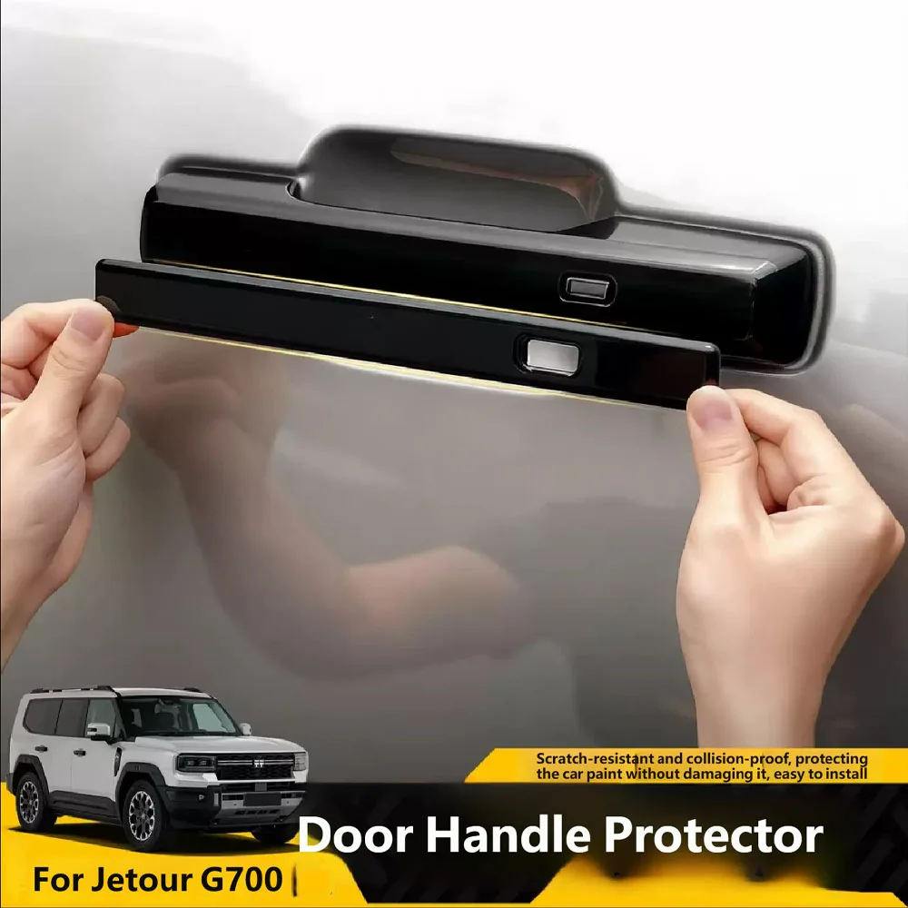 

For Jetour G700 2025 2026 Carbon Black Car Side Door Knob Protector Door Handle Frame Anti Scratch Cover Trim
