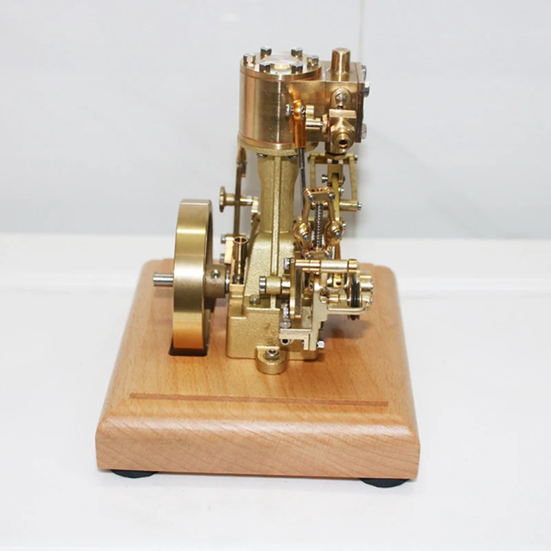 1.8cc Vertical Single Cylinder Steam Engine Model Brass with Base Internal Combustion Engine Model Experimental Toy