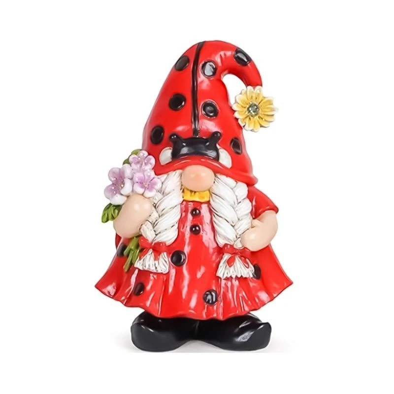  Spring Gnome Ladybugs Gnome Resins Swedish Tomtes Scandinavians Figurine Decorations Indoor Kitchen Tiered Tray Decors