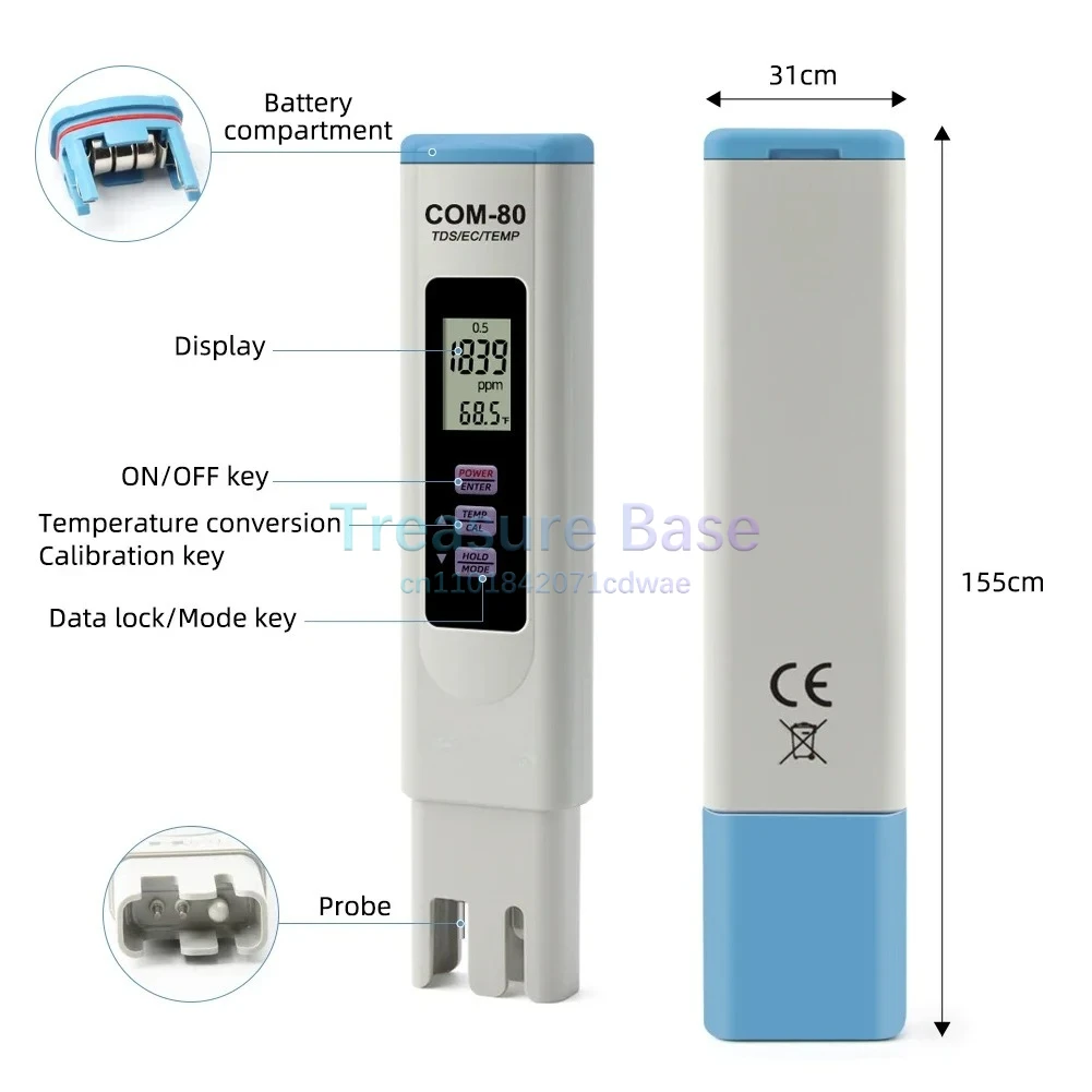 لـ 3 في 1 TDS Temp EC Testers مراقبة جودة المياه