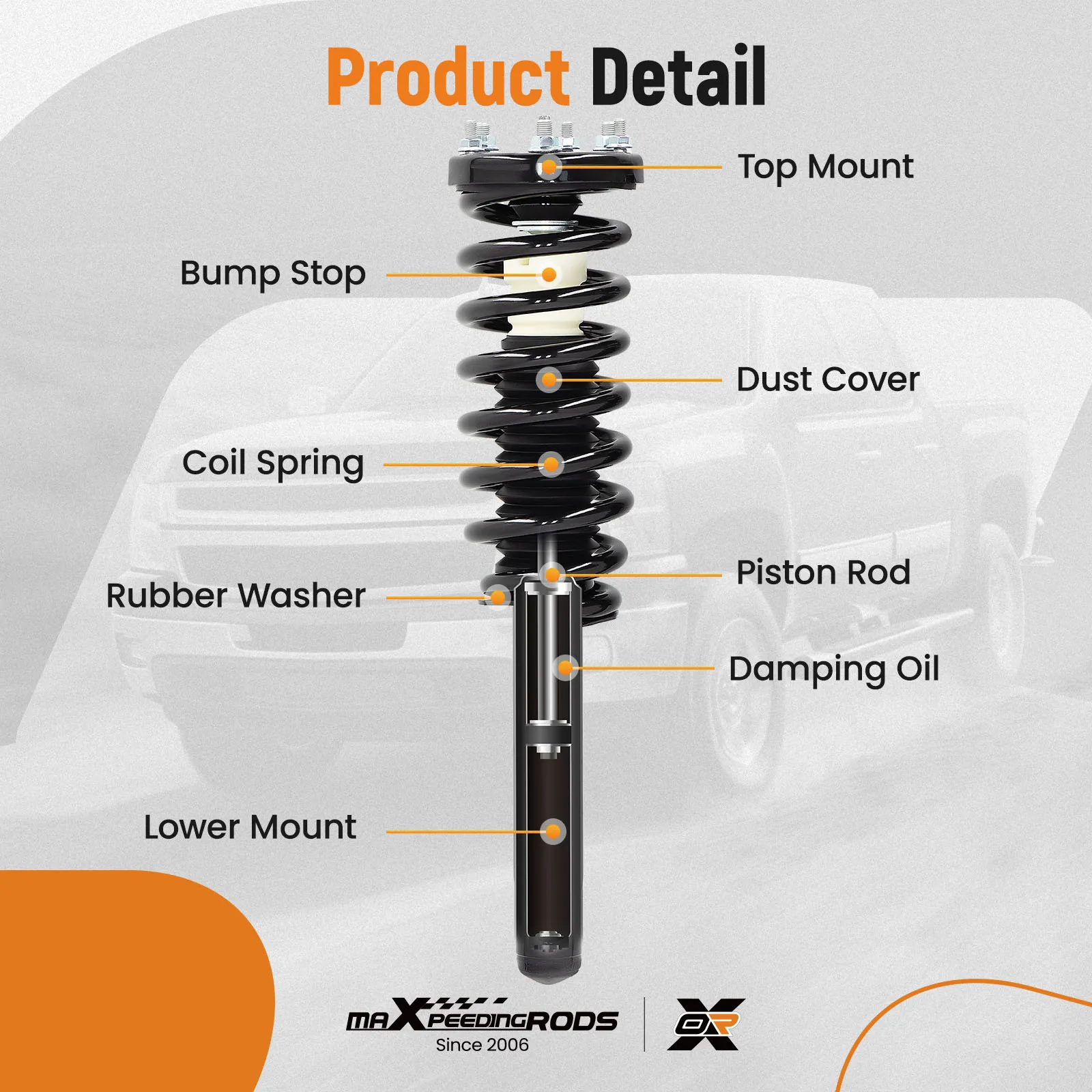 Mola de bobina dos suportes dianteiros da suspensão para Acura TL 2004-2008 V6 3.2L 272322