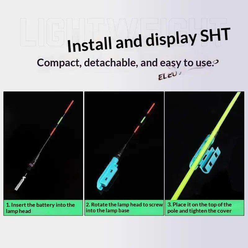 2Pcs Waterproof Fishing Electronic Rod Luminous Stick Light CR425 Battery(not Included) LED Removable Float Night Rock Fishing