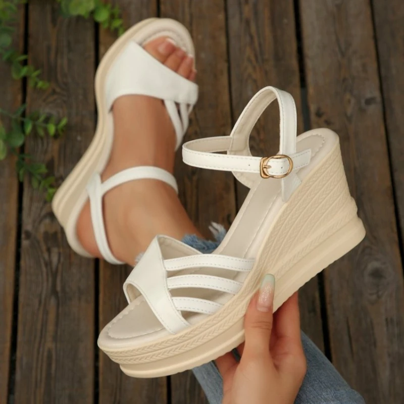 Sandalias de Plataforma con Tacón Alto para Mujer, Diseño Elegante con Punta Abierta, Verano 2026, Alta Calidad