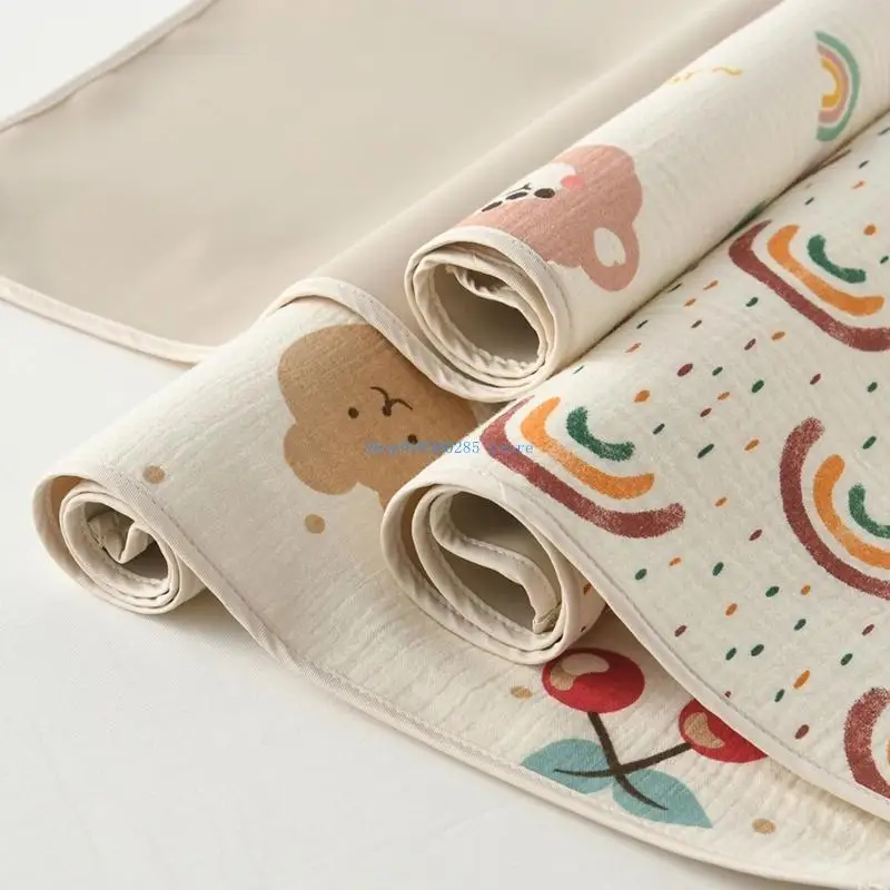 K9FF Infant Waterproof Urine Pad Cotton Diaper Pad Travel Friendly Infant Bedding Sheet Reusable Child Waterproof Urine Pad