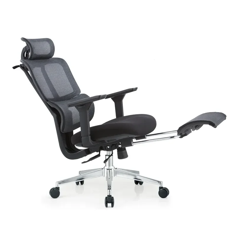 Ergonomic Modern Chrome PP Mesh Office Chair with Adjustable Armrest Cotton Seat Cushion for Home Office Executive Workspace