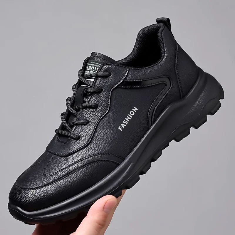 

Fashion New Men's Soft-soled Versatile Sports Leather Shoes Breathable Casual Shoes Men's Soft Chef Shoes Non-slip Running Shoes