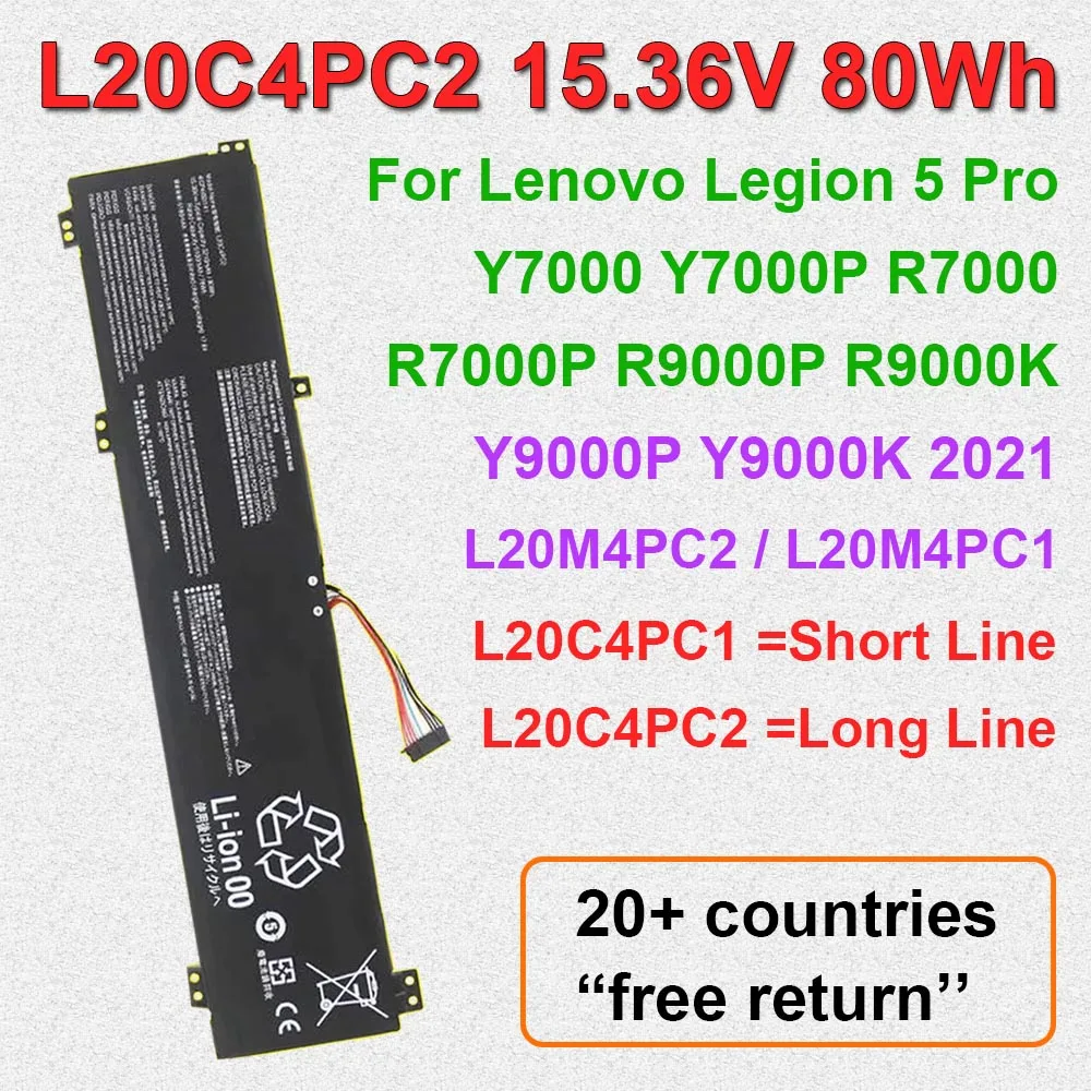 DODOMORN For Legion 5 Pro Y7000 Y7000P Y9000P R9000P Y9000P Y9000K 2021 5-15ITH6/15ITH6H L20C4PC2 L20M4PC2 L20C4PC1 L20M4PC1 OEM