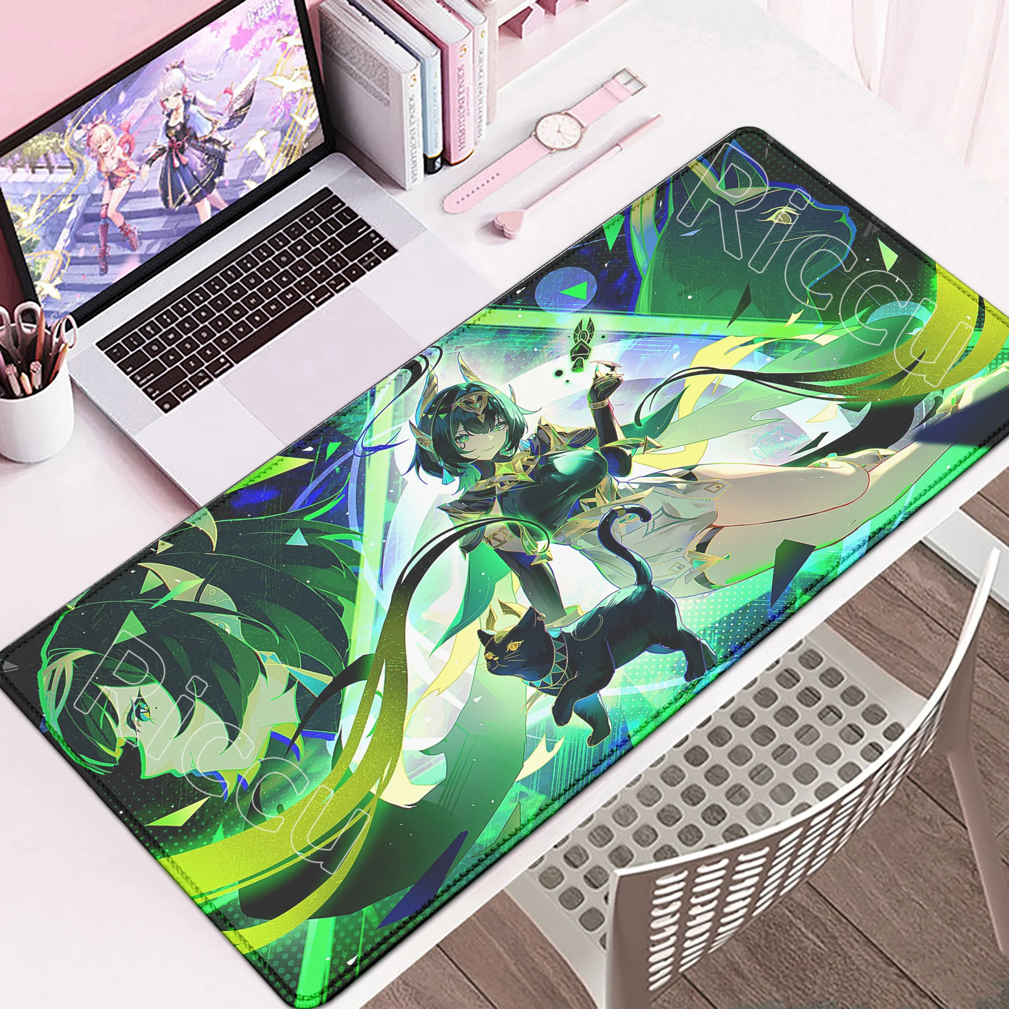 HD Pretty Anime Girl Nefer Desk Mat Genshin Impact Beautiful Mouse Pad Laptop Gaming Non-slip Rubber Keyboard 900x400mm Mousepad