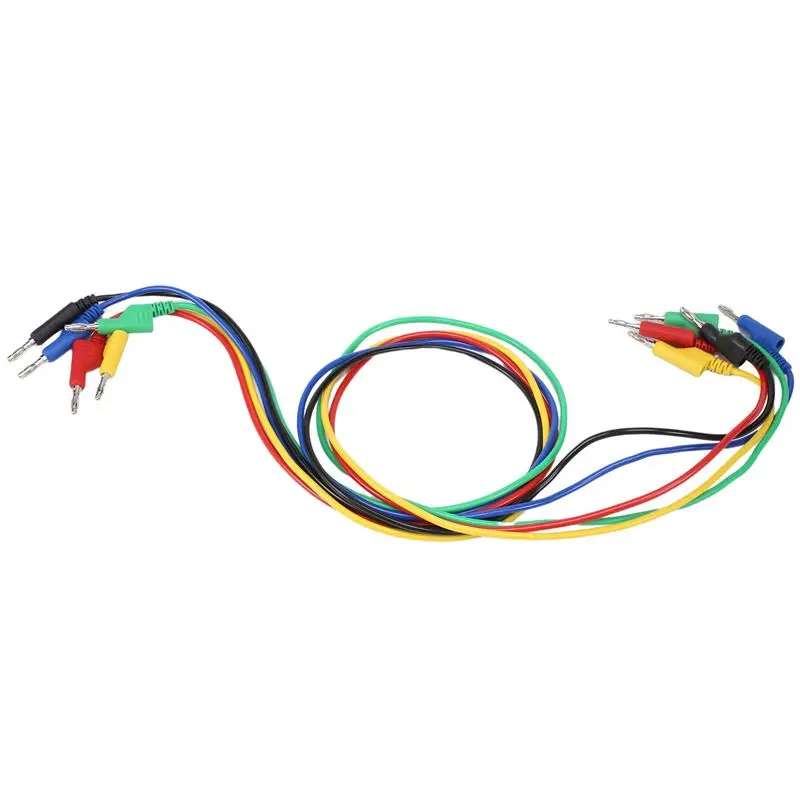 

Кабели-тестеры ABVC, 5 шт., штабелируемые, с разъемами типа «банан», мягкие электрические тестовые провода, 1 м (3,3 фута), для мультиметра, 1000В, 15А