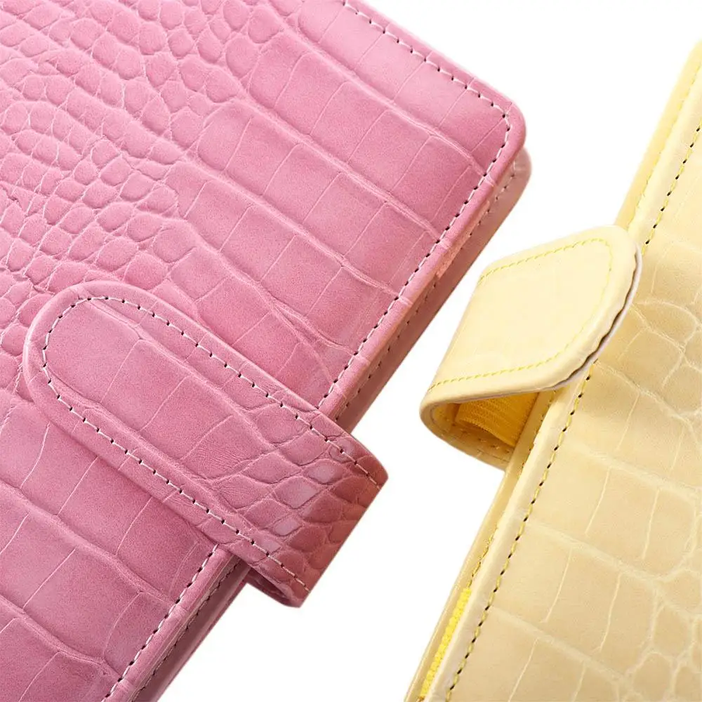 Book Diary Agenda 6 Ring Crocodile Pattern PU Leather Ring Binder Binder Cover Loose-Leaf Cover Notepad Cover Notebook Cover