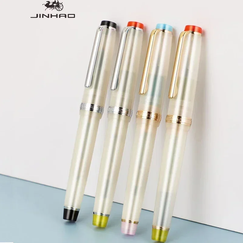 Jinhao 82 لتقوم بها بنفسك قلم حبر شفاف حبر أكريليك تدور الذهبي EF/F بنك الاستثمار القومي أنيقة الأعمال الكتابة القلم لوازم مكتب المدرسة
