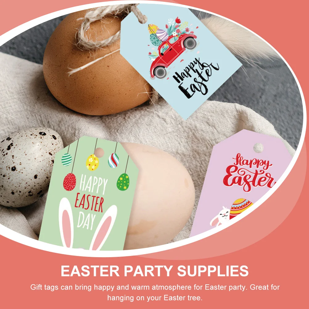 Hanging Tags Mini Roses for Crafts Wedding White Cardboard Easter Gift with Rope Baby