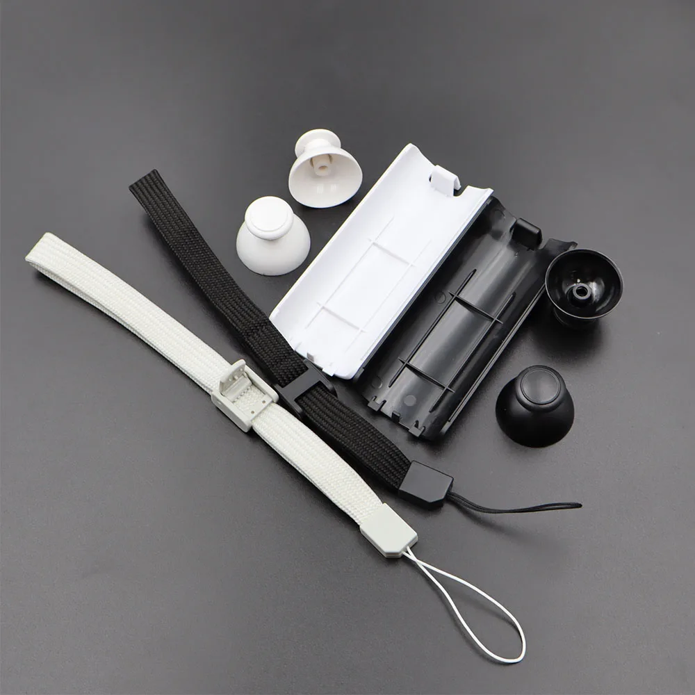 1/2/5Set White Black Joystick Rocker Cap Adjustable Wrist Strap Battery Back Cover Shell for Wii Remote Controller