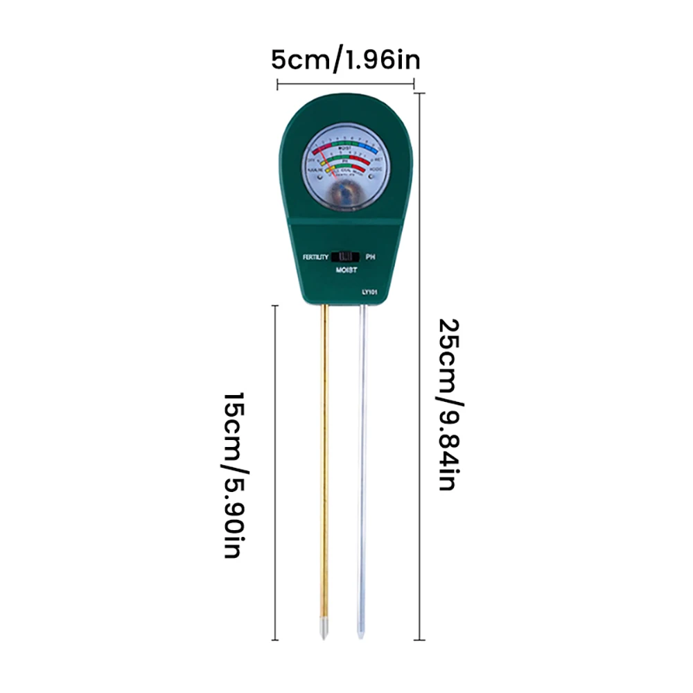 3 In1 Soil PH Tester Fertility Humidity PH Meters Test Tool Pointer Type Detector Garden Planting Maintenance Soil Testing Tools