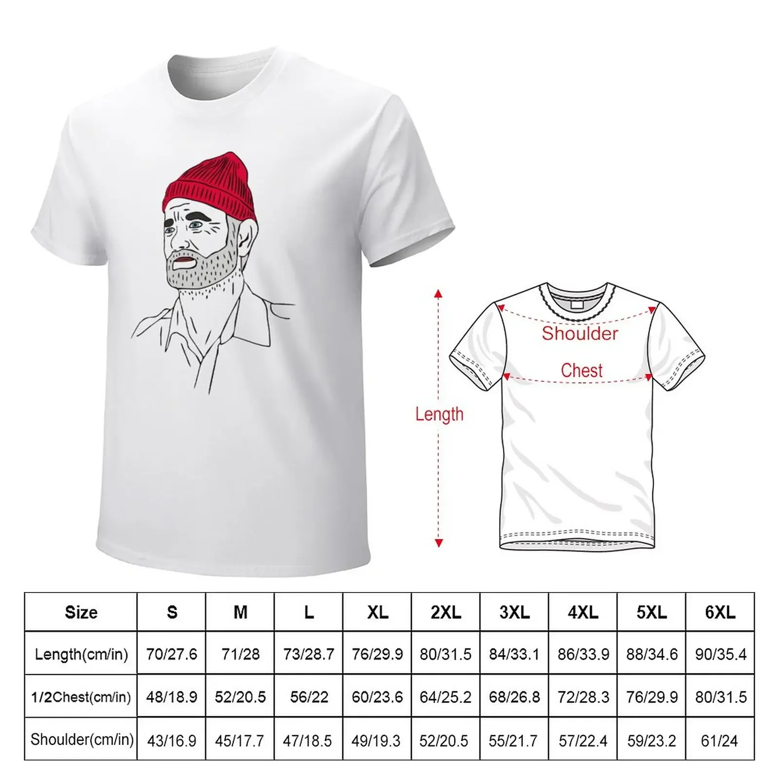 Steve Zissou T-Shirt shirts graphic tees oversizeds mens t shirt