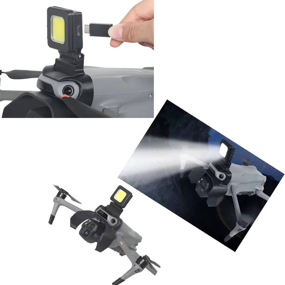 for DJI AIR 3S LED Navigation Light and Gimbal Camera Guard for Night Flying 2 in 1 Anti-Collision Cover with 3 Lighting Modes