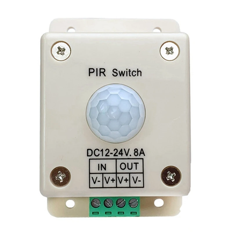 Автоматический переключатель с инфракрасным PIR-датчиком движения для светодиодной ленты, лампочка, переключатель с инфракрасным датчиком движения, постоянный ток 5 В, 12 В, 24 В, 2 шт.