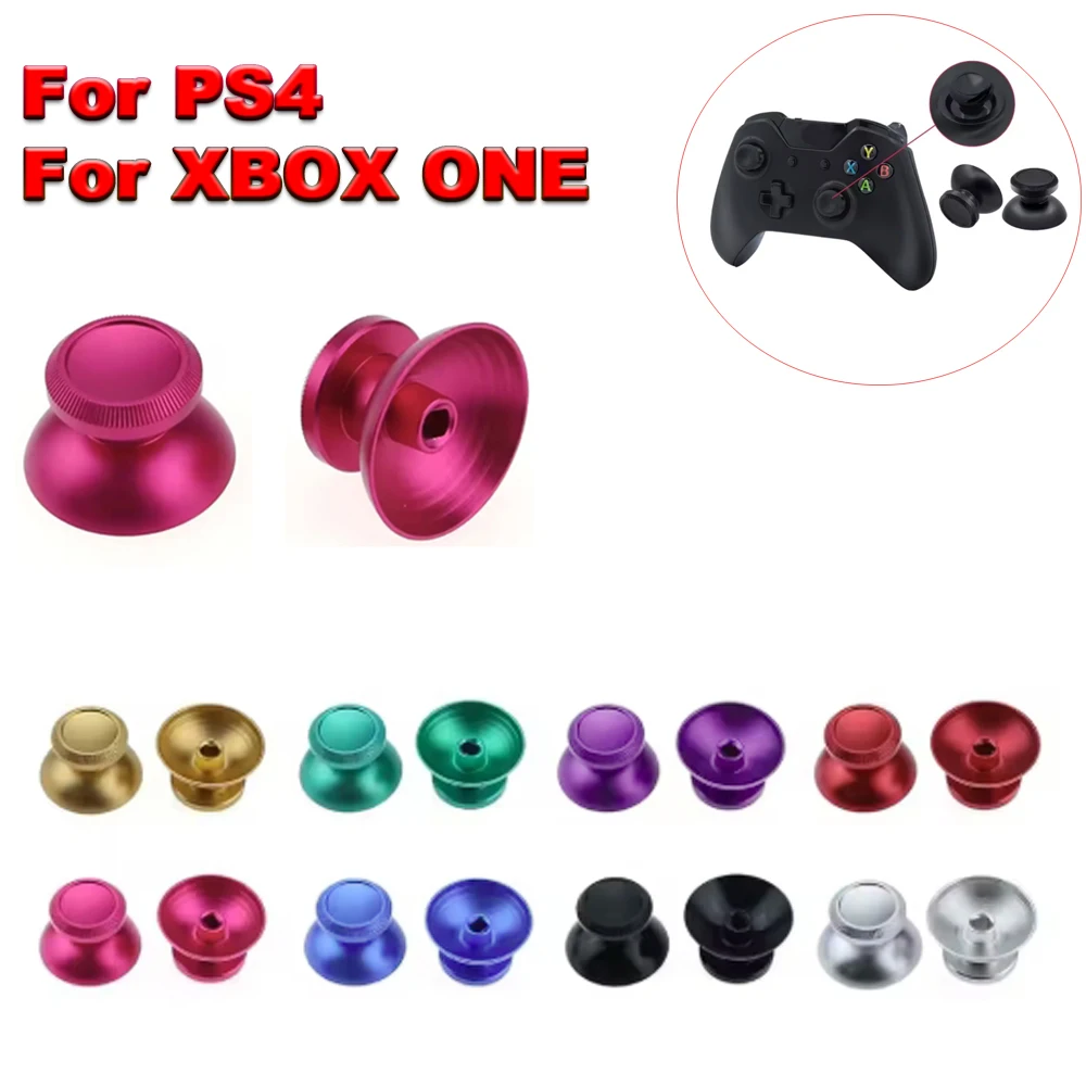 1Pair Metal Analog Joystick thumb Stick grip Cap for PS4 Slim Pro XBOX ONE Gamepad Controller thumbstick