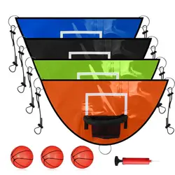 Trampoline Basketball Hoop with Pump and Ball Kid Waterproof Sunscreen Basketball Goal For Children Multipurpose Basketball Hoop