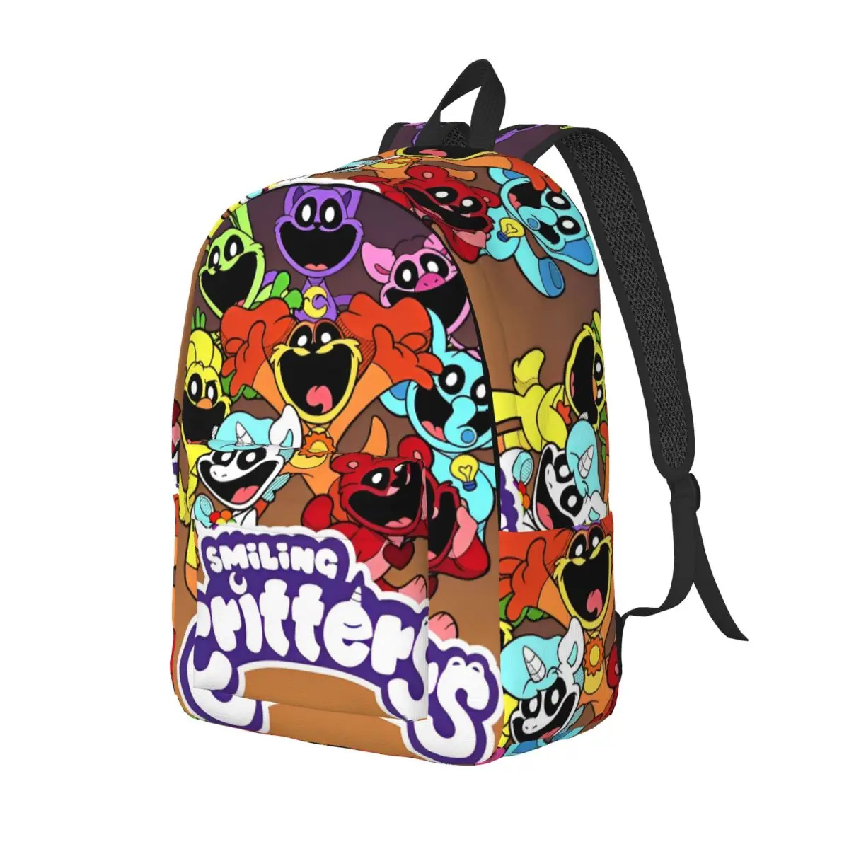 Smiling Critters Cartoon Casual Backpack Sports High School Business Daypack for Men Women Laptop Computer Canvas Bags