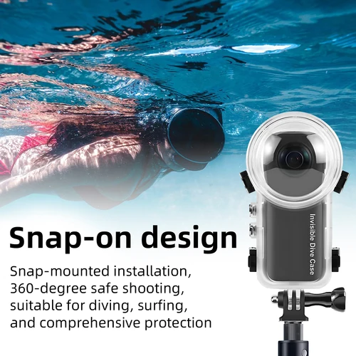 Imagen 2 del producto Estuche de buceo para Insta360 X5, cubierta de carcasa impermeable de 60m/197 pies, carcasa de buceo subacuática Invisible para accesorios Insta 360 X5