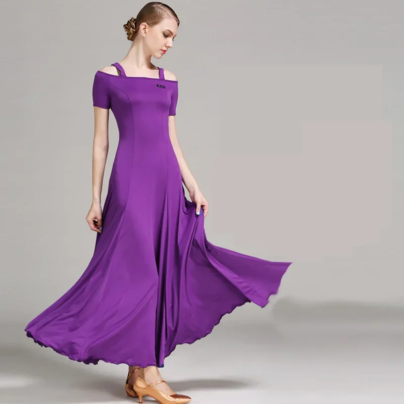 여성 볼룸 댄스 대회 드레스 여성 왈츠 드레스 표준 현대 무용 공연 의상