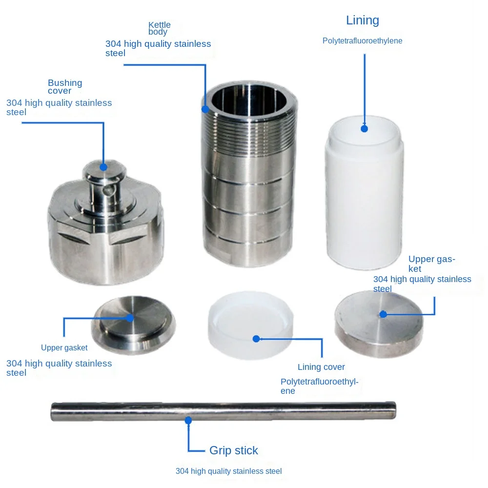 Hydrotermalny reaktor syntezy autoklaw laboratoryjny reakcyjny 25 50 mL sss 304 autoklawu z wkładką PTFE 1 EA