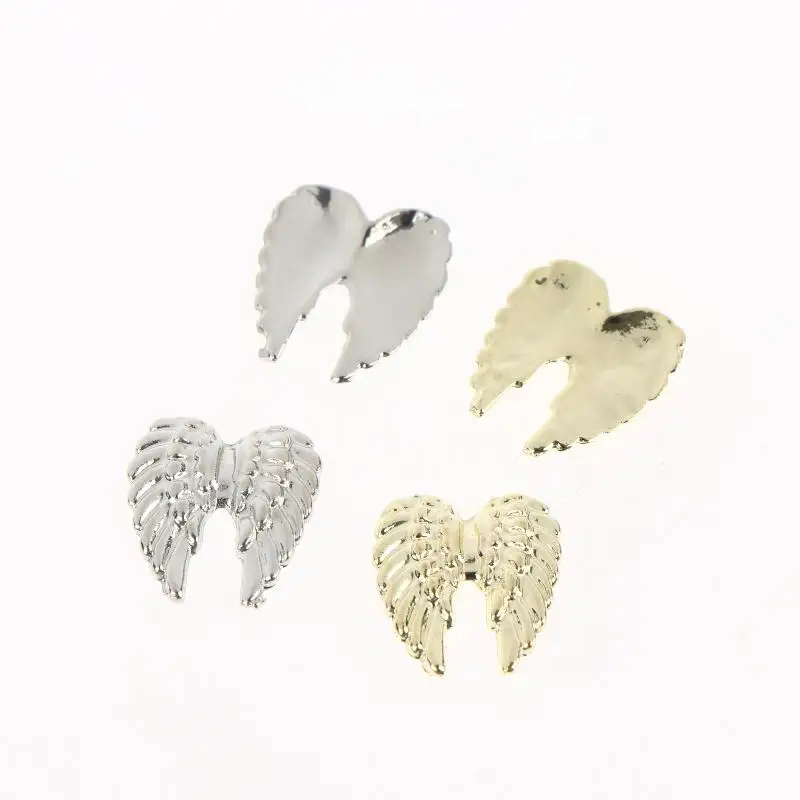 Enhance Your Nail Art with 2 Pack Gold and Silver Angel Wings Charms for DIY Decoration