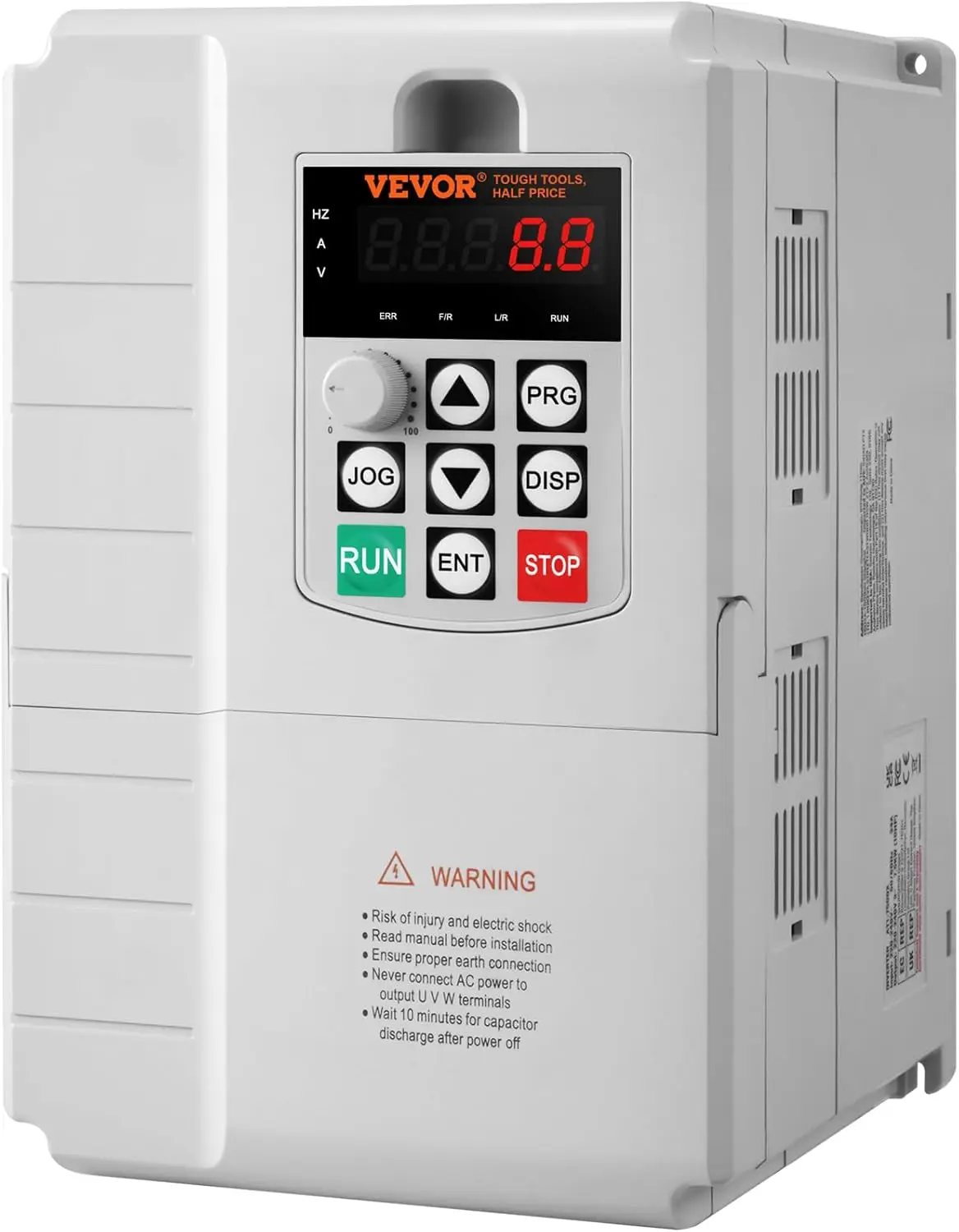 

VFD 10HP, 7.5KW, 34A, 1 Phase 220V-240V Input to 3 Phase 220V-240V Output Variable Frequency Drive, 0-400Hz VFD for AC Motor Spe