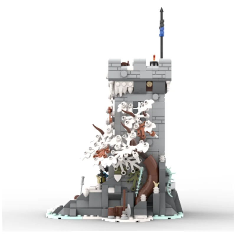 MOC-191291 겨울 망루 DIY 빌딩 모델, 창의적인 교육용 어린이 빌딩 블록, 장난감 선물, 700PCs