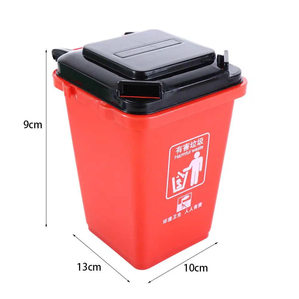 Plastic Mini Garbage Sorting Home Storage Can Decor  Mini Trash Can Mini Waste Bin Trash Can Model Pen Organizer