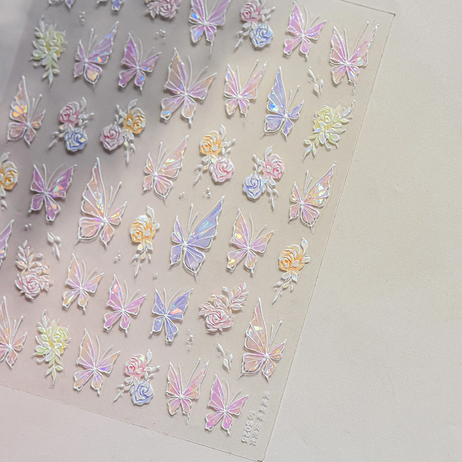 Betoverde vlindertuin Nail Art Sticker olieverf bloem tulp delicate bloemblaadjes Vintage bloemen zelfklevende manicure sticker