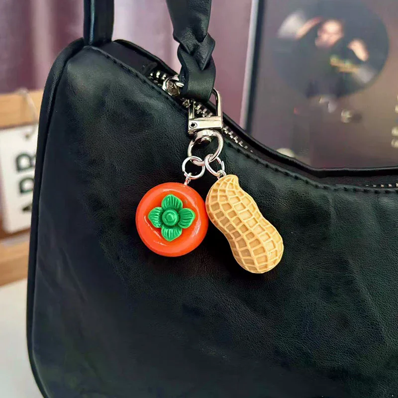 2PCS Good Things Happen Realistic Persimmon Keychain Pendant Gift Good Fortune