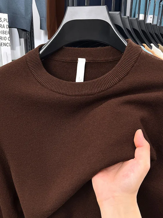 

Larsey шерстяной мужской круглый трикотаж Ne Long Sve Base irt повседневная мода Ci Sle осень-зима теплая дышащая внутренняя одежда