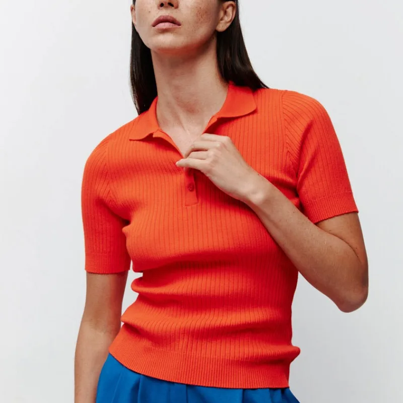 

FURYOURSELF Kozoca Summer Outfits Short Sleeve Solid Polo Shirt Women Office Ladies Tops T-Shirts Casual Tees Elegant Clothes