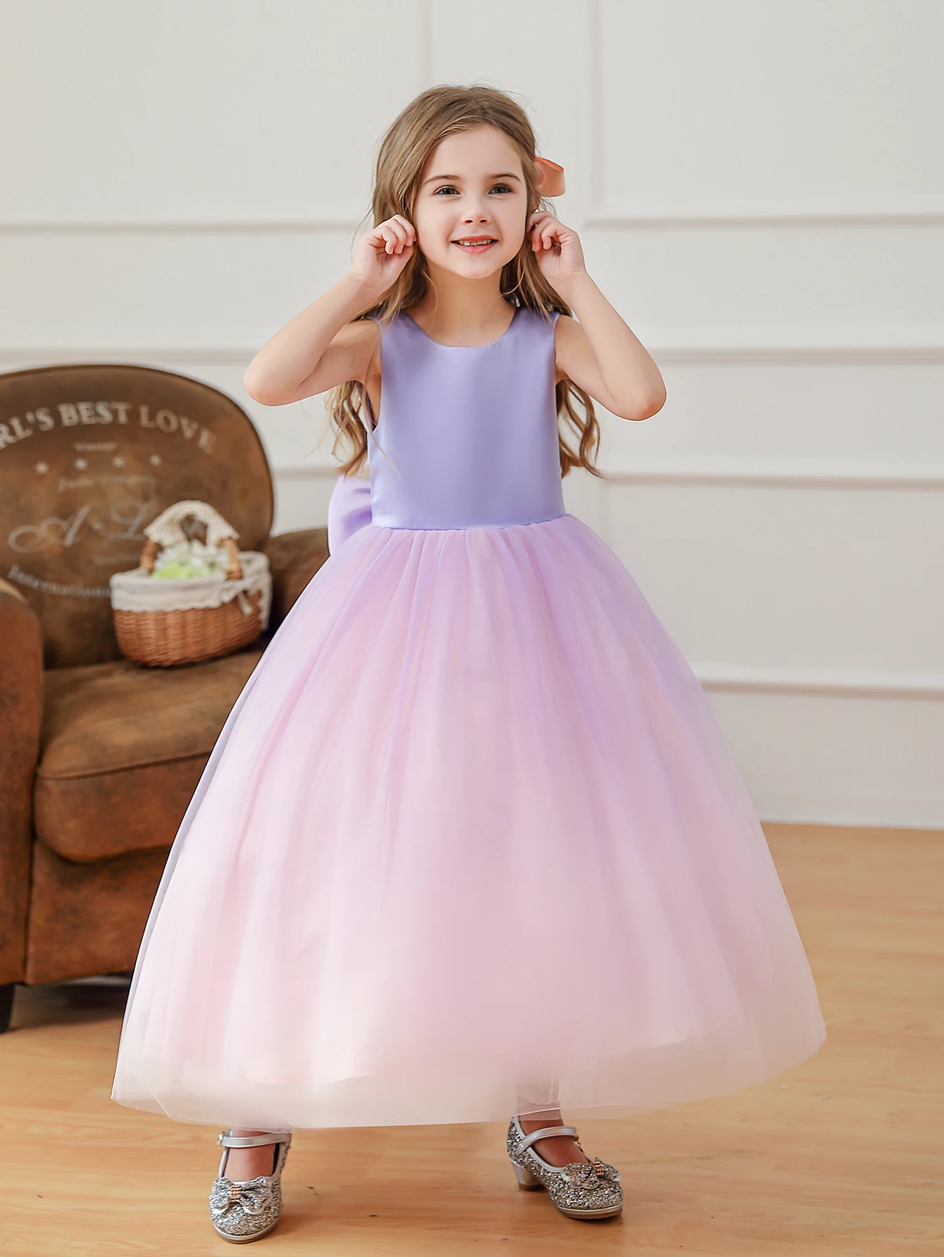 Young Girl Gauze Long Dress Suitable For Children's Party New Princess Dress For Girls