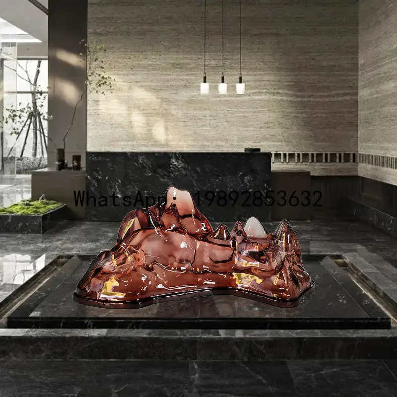 BJ  Villa Club Sales Office Transparent Resin Rockery Sculpture Ornament Creative Staircase Soft Decoration Artwork