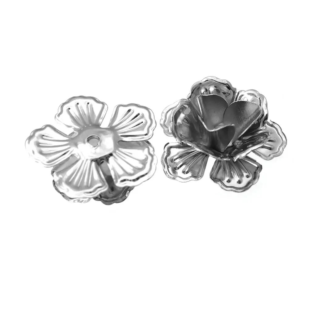 18K Gold Color 3D Wire Flower Charms Pendants High Quality Diy Jewelry Making Necklace Earrings Accessories for Women