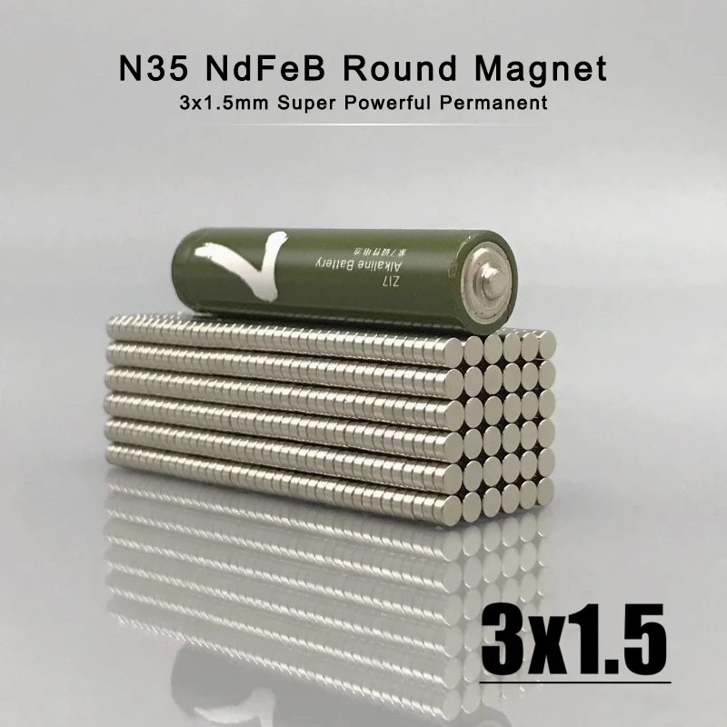 100~5000Pcs 3x1.5 Mini Small Round Magnets N35 3*1.5mm Neodymium Magnet Dia 3 Permanent NdFeB Strong Powerful Magnets 3*1.5 mm