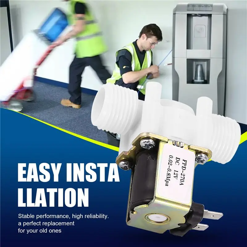 AEE4-Dc12v N/C صمام الملف اللولبي للمياه مغلق عادة G1/2 بوصة صمام الملف اللولبي الكهربائي البلاستيكي لموزع المياه