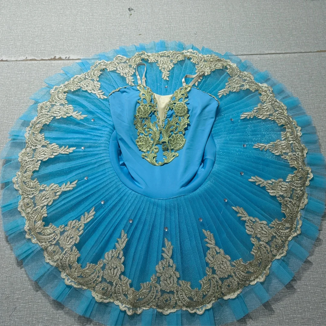 Vestido de Ballet profesional para niñas y niños, tutú de bailarina azul, disfraz de Ballet para niñas y mujeres