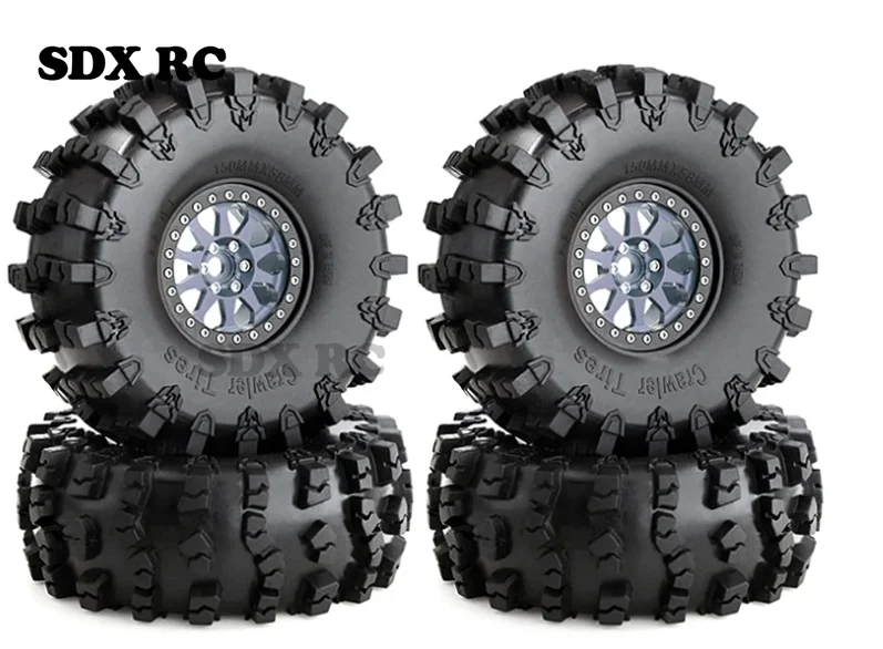 

4pcs 150mm 2.2" Metal Beadlock Wheel Rim Tire Set for 1/10 RC Crawler Car Axial SCX10 Pro Wraith Capra RR10 RBX10 TRX4