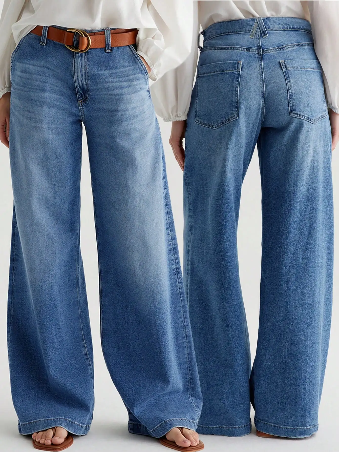 

Новые женские джинсы из выстиранного денима – повседневные универсальные джинсовые брюки для создания непринужденного образа