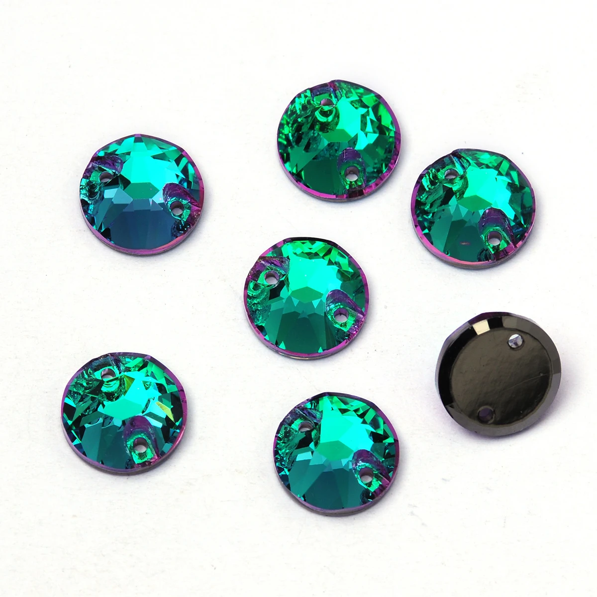 Pubrilex Emerald Vitrail Drop Cosmic Xirius RIVOLI Glas-Aufnähsteine Hochwertige Kristalle zum Nähen für Kleidung und Kunst – Detail 9