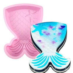 Mermaid Tail Silicone Cake Pan, Mermaid Tail Mold Bread Baking Tray Cheesecake Muffin Cake Mold for Birthdays Party