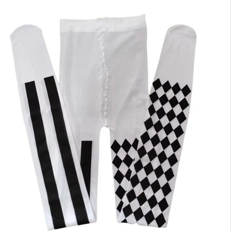 Primavera Autunno Lady Magician Cosplay Collant a righe Stripe Stocks Calze collant alte elastiche Donna Festa di Pasqua Calzino da clown