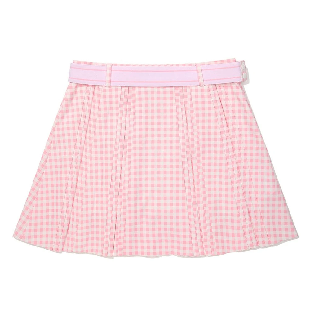 Women's Golf Skirt 2026 New Korean Style High-Waist Plaid Breathable Lightweight Quick-Dry Slimming Versatile Casual Polyester